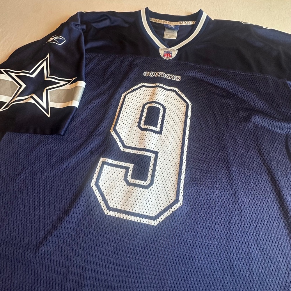 Reebok NFL Dallas Cowboys Tony Romo #9 Football Jersey Blue Men's XL Game Day‎